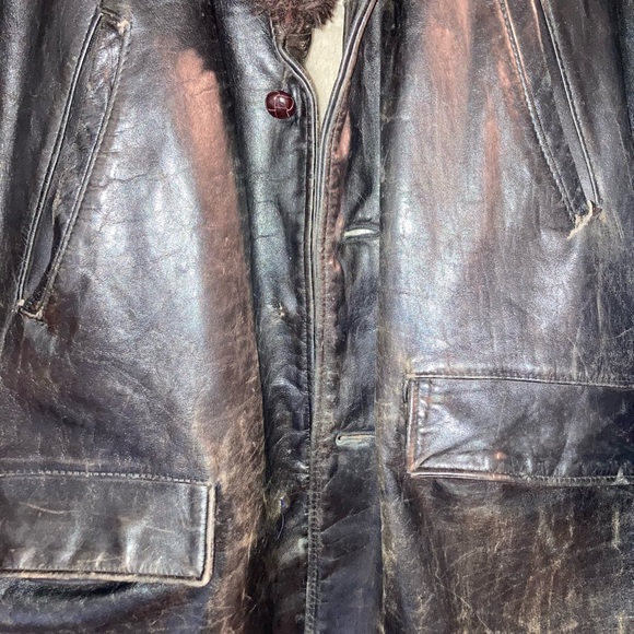 Faux Fur Lined Leather Jacket - Picture 3 of 4